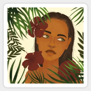 Tropical Girl Sticker